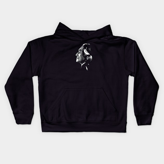 Dan George greyscale Kids Hoodie by @johnnehill